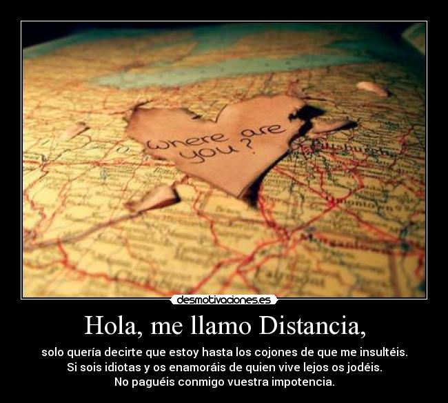 Hola, me llamo Distancia, - 