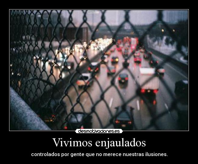 Vivimos enjaulados - controlados por gente que no merece nuestras ilusiones.