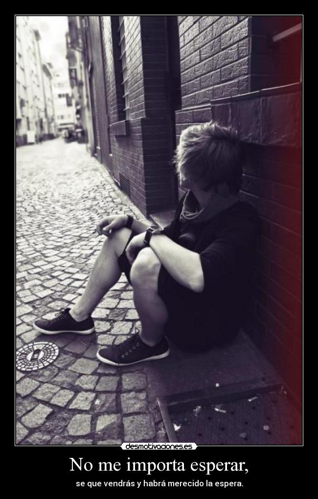 No me importa esperar, - se que vendrás y habrá merecido la espera.