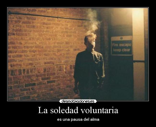La soledad voluntaria - es una pausa del alma