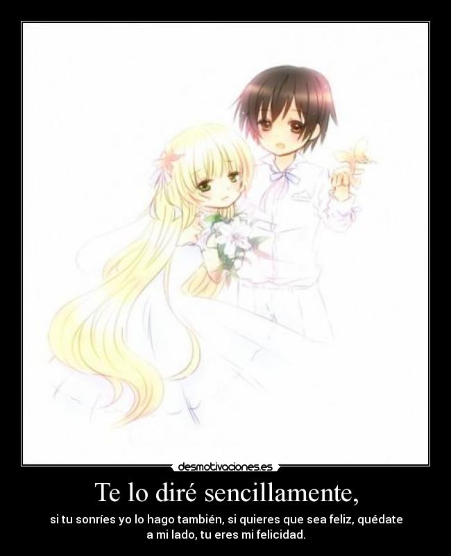 Te lo diré sencillamente, -