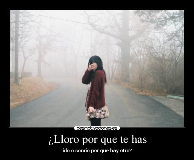 ¿Lloro por que te has - ido o sonrió por que hay otro?