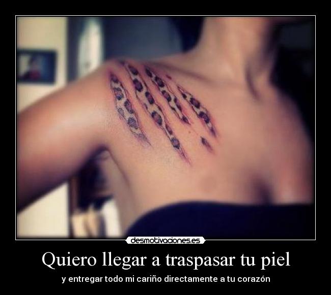 Quiero llegar a traspasar tu piel - 