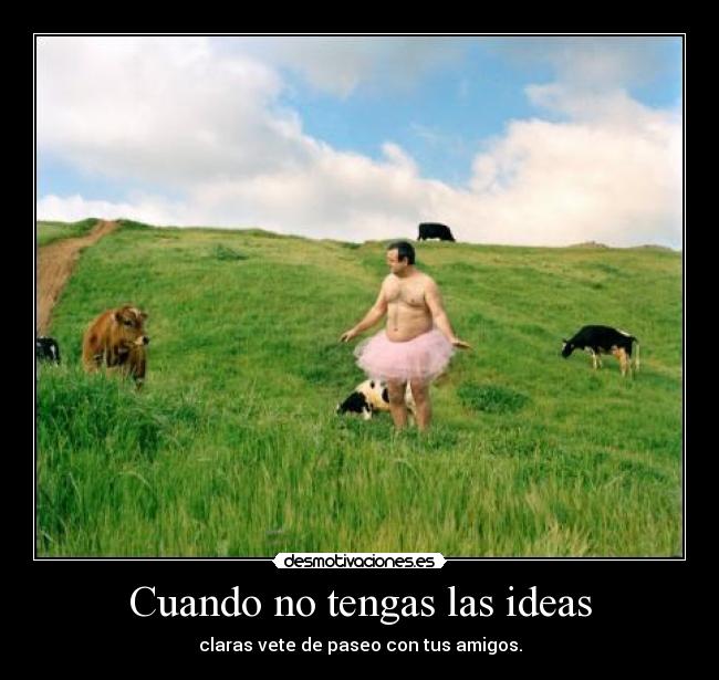 Cuando no tengas las ideas - claras vete de paseo con tus amigos.