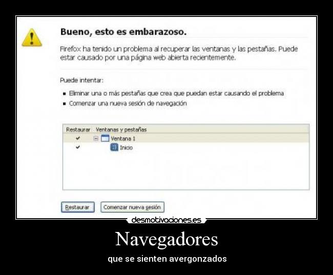 Navegadores - que se sienten avergonzados