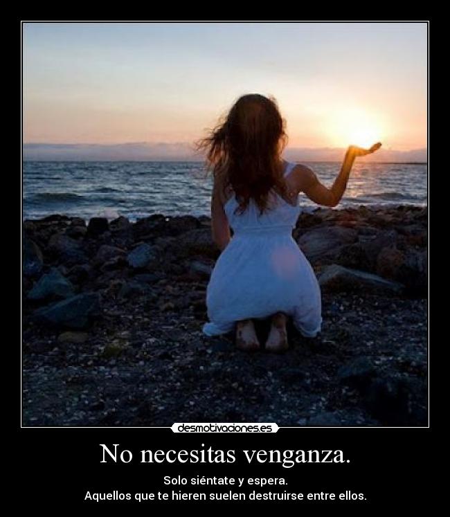 No necesitas venganza. -