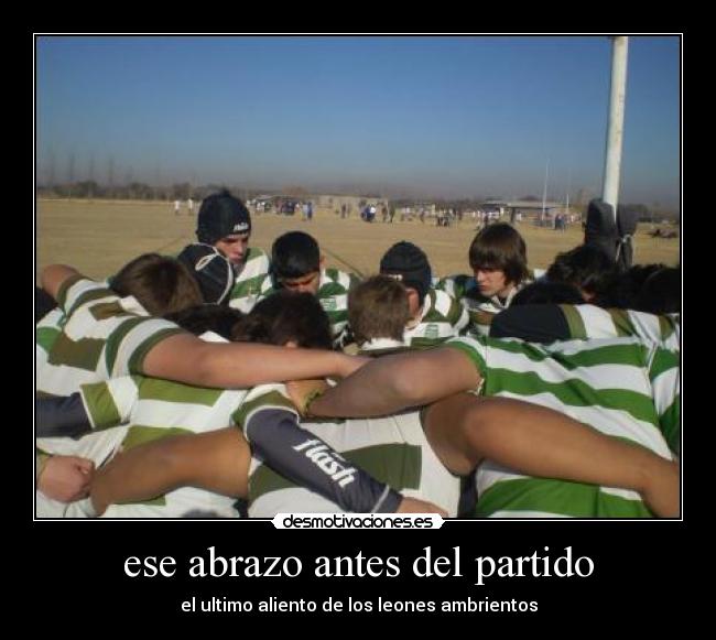 ese abrazo antes del partido -
