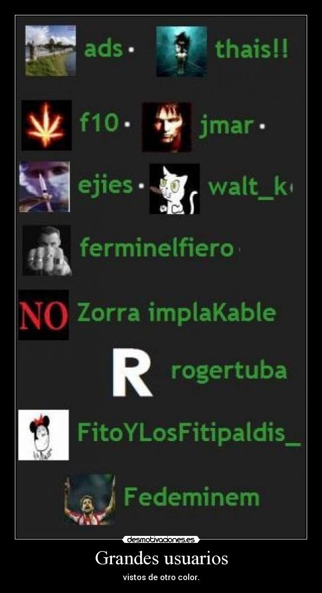 Grandes usuarios - vistos de otro color.