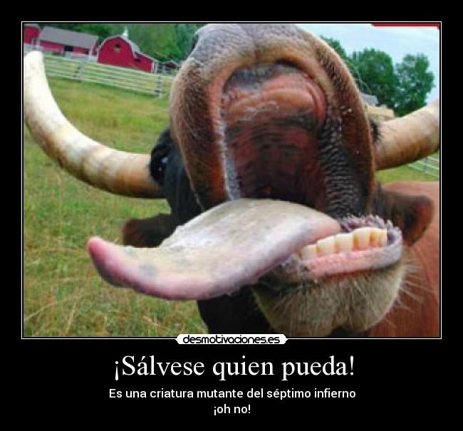 ¡Sálvese quien pueda! - Es una criatura mutante del séptimo infierno
¡oh no!