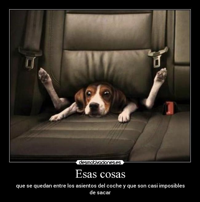 Esas cosas - que se quedan entre los asientos del coche y que son casi imposibles de sacar