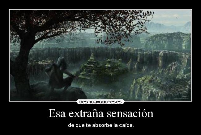 Esa extraña sensación - de que te absorbe la caída.