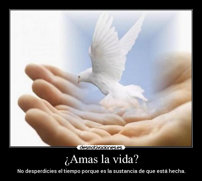 ¿Amas la vida? - No desperdicies el tiempo porque es la sustancia de que está hecha.