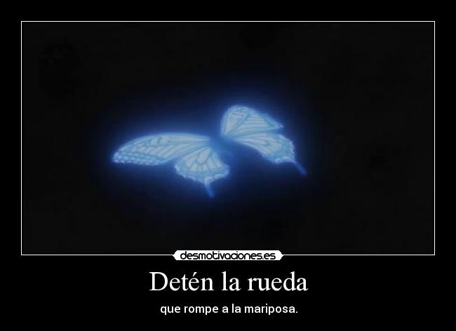 Detén la rueda - que rompe a la mariposa.