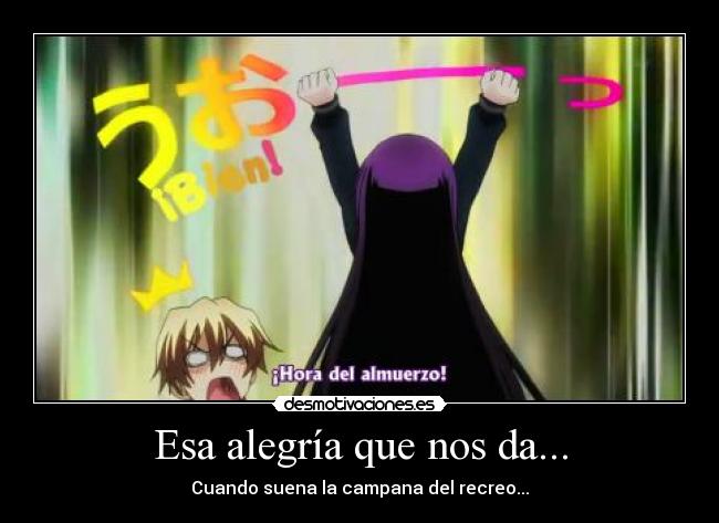 carteles alegria anime tasogare otome amnesia alegria almuerzo campana desmotivaciones
