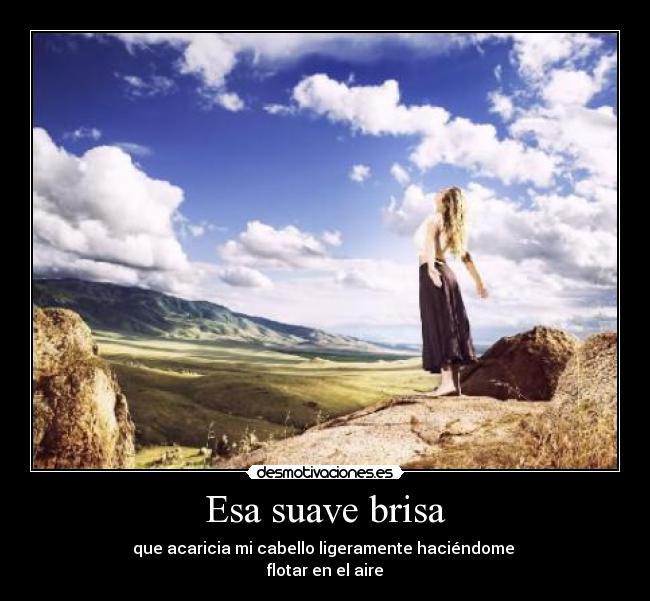 Esa suave brisa - que acaricia mi cabello ligeramente haciéndome 
flotar en el aire