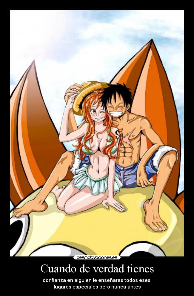 carteles mugiwarax one piece luffy nami este para nuria asi que tomar sol este domingo que eres mia desmotivaciones