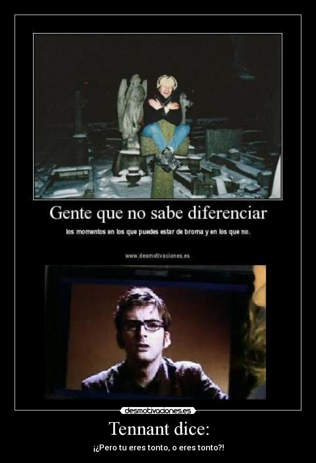 Tennant dice: - ¡¿Pero tu eres tonto, o eres tonto?!
