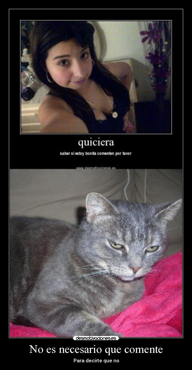No es necesario que comente - Para decirte que no