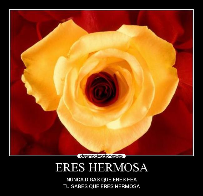 ERES HERMOSA - NUNCA DIGAS QUE ERES FEA
TU SABES QUE ERES HERMOSA