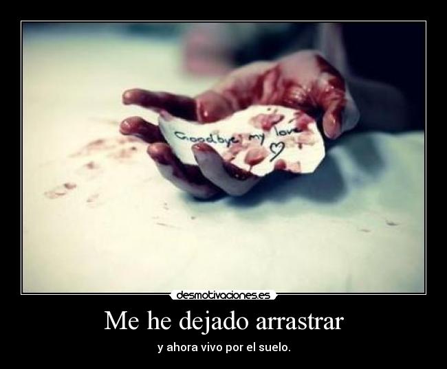 Me he dejado arrastrar - y ahora vivo por el suelo.