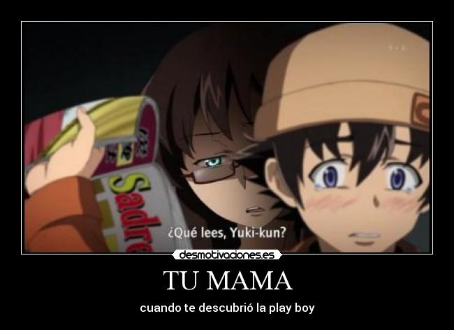 carteles anime manga mirai nikki pillaron play boy desmotivaciones