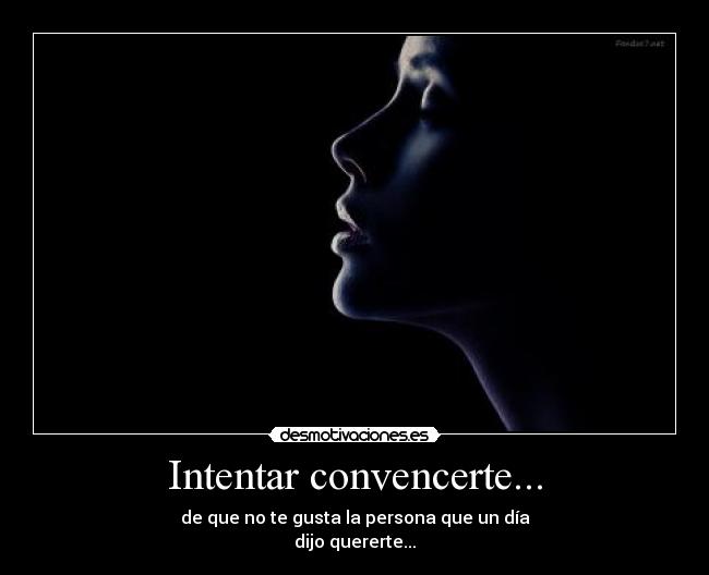 Intentar convencerte... - de que no te gusta la persona que un día
dijo quererte...