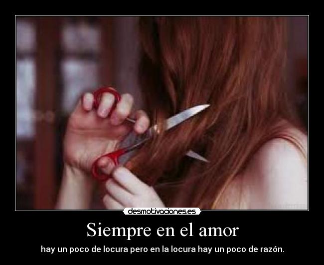 Siempre en el amor - hay un poco de locura pero en la locura hay un poco de razón.