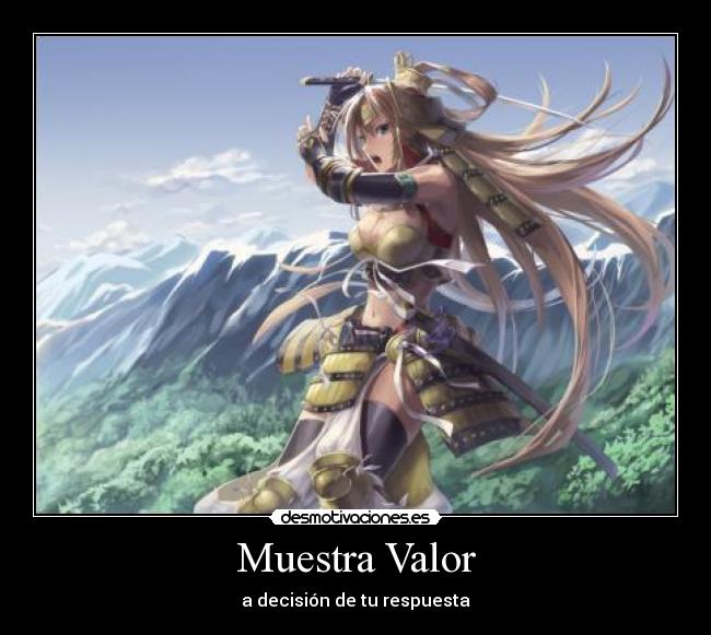 Muestra Valor - a decisión de tu respuesta