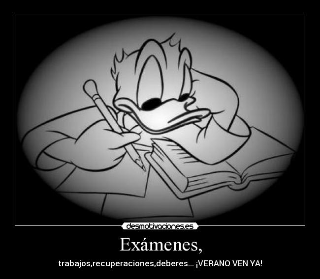 Exámenes, - trabajos,recuperaciones,deberes... ¡VERANO VEN YA!