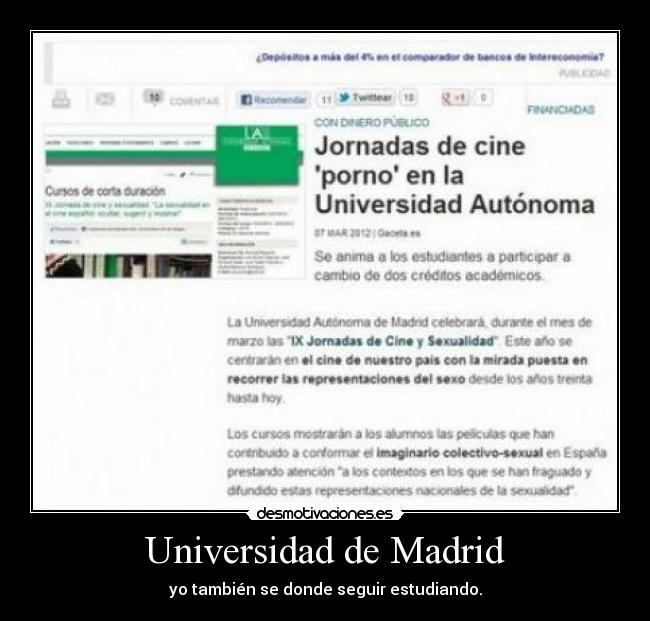 Universidad de Madrid - yo también se donde seguir estudiando.