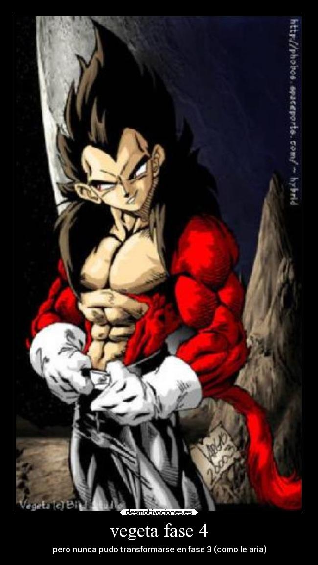 vegeta fase 4 - pero nunca pudo transformarse en fase 3 (como le aria)