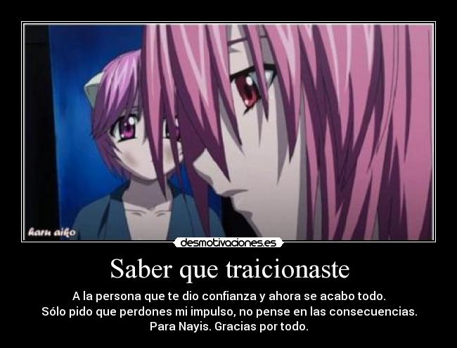 Saber que traicionaste - 