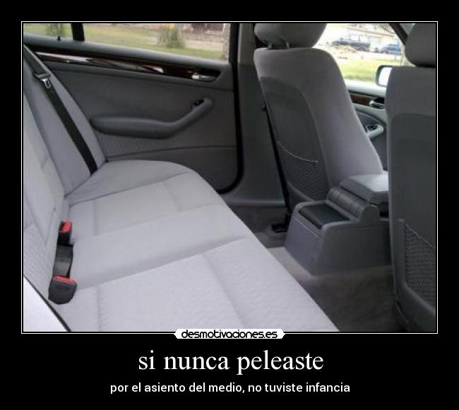 si nunca peleaste - por el asiento del medio, no tuviste infancia