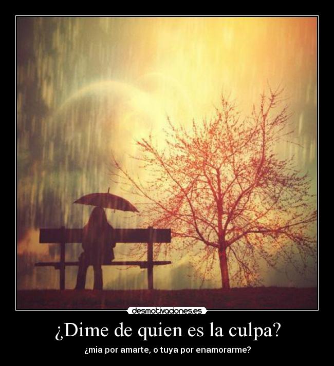 ¿Dime de quien es la culpa? -
