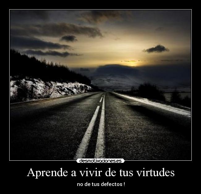 Aprende a vivir de tus virtudes -