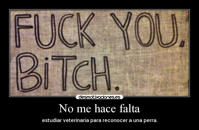 No me hace falta - estudiar veterinaria para reconocer a una perra.