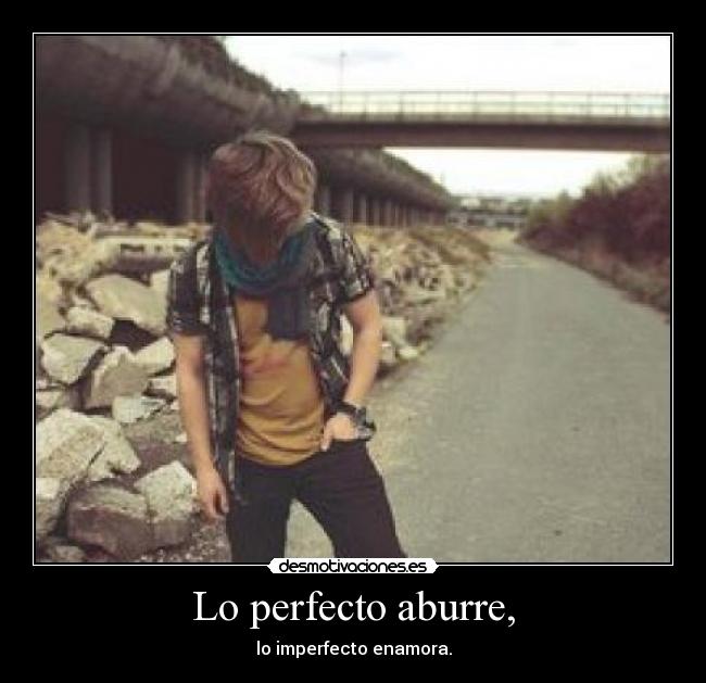 Lo perfecto aburre, - lo imperfecto enamora.
