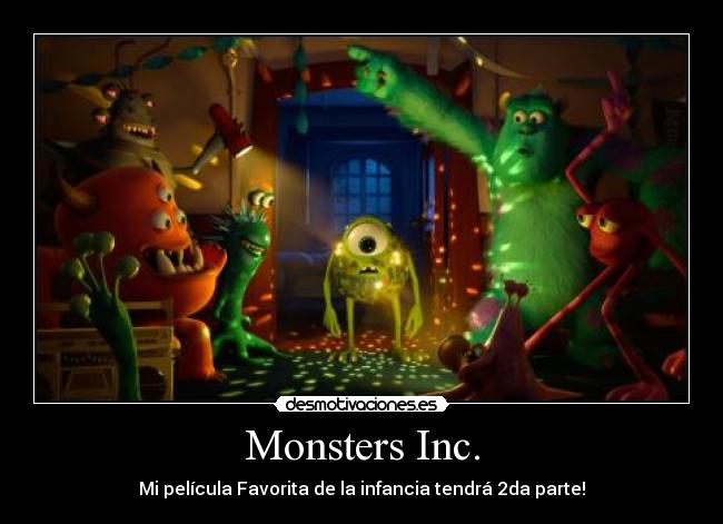Monsters Inc. - Mi película Favorita de la infancia tendrá 2da parte!