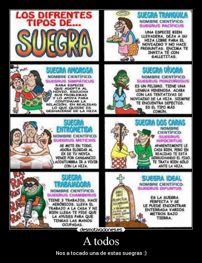 A todos - Nos a tocado una de estas suegras :)