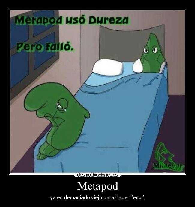 Metapod - ya es demasiado viejo para hacer eso.
