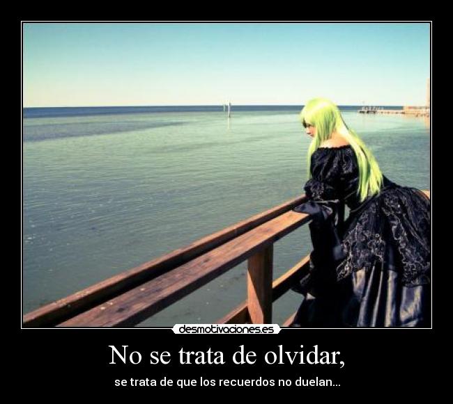 No se trata de olvidar, - se trata de que los recuerdos no duelan...