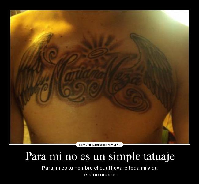 Para mi no es un simple tatuaje -