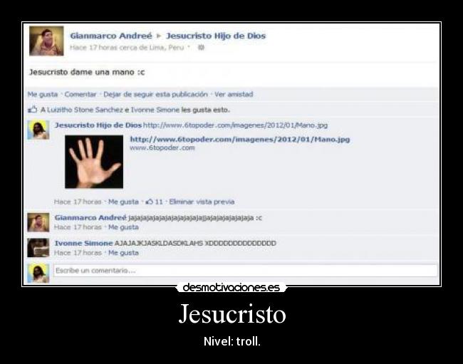 Jesucristo - Nivel: troll.