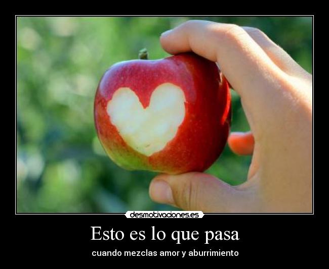 Esto es lo que pasa - cuando mezclas amor y aburrimiento