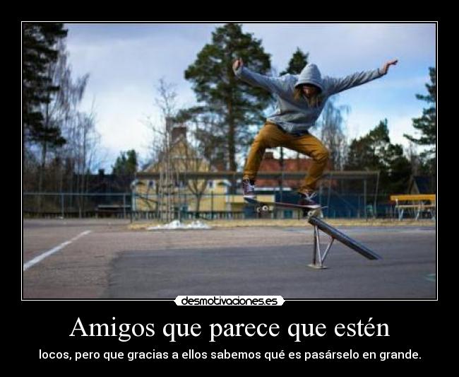 Amigos que parece que estén - locos, pero que gracias a ellos sabemos qué es pasárselo en grande.