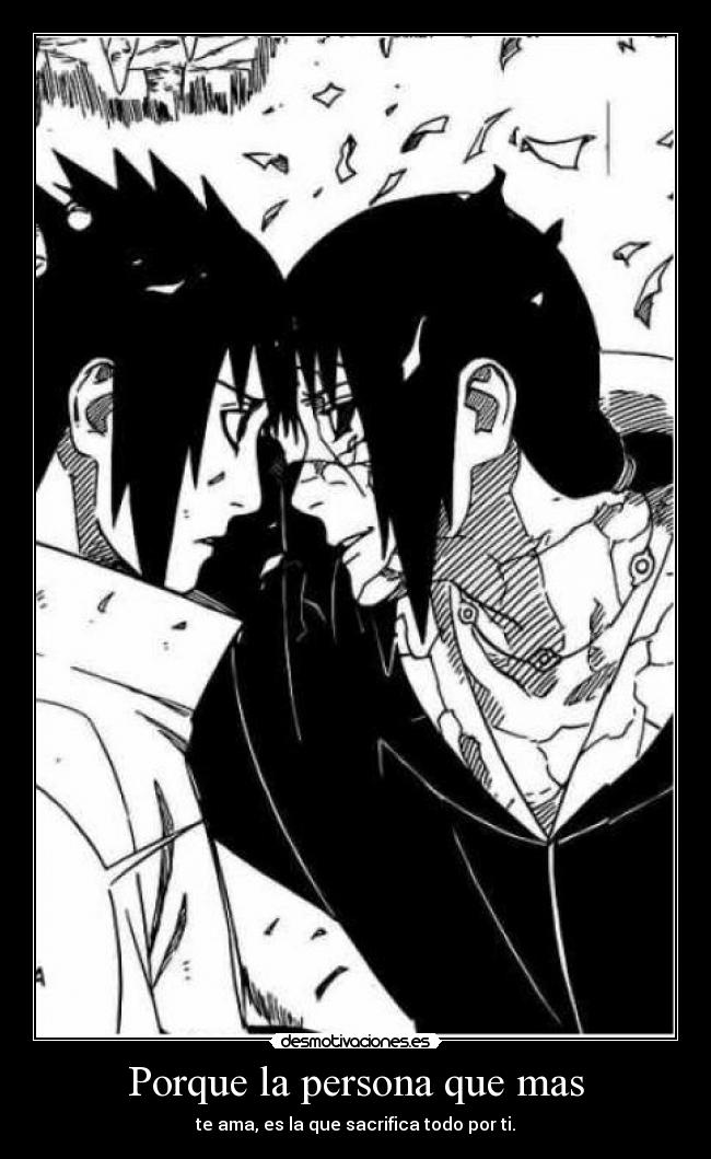 carteles nartuo manga sasuke itachi edotensei desmotivaciones