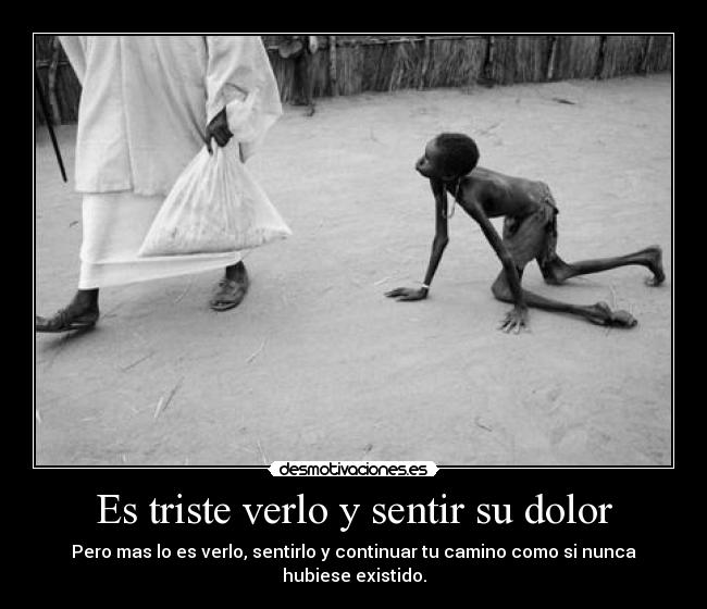 Es triste verlo y sentir su dolor - 