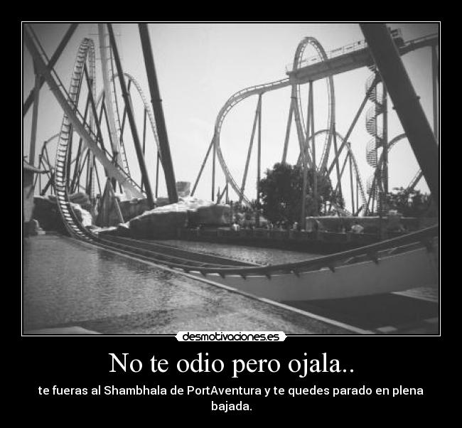 No te odio pero ojala.. - te fueras al Shambhala de PortAventura y te quedes parado en plena bajada.