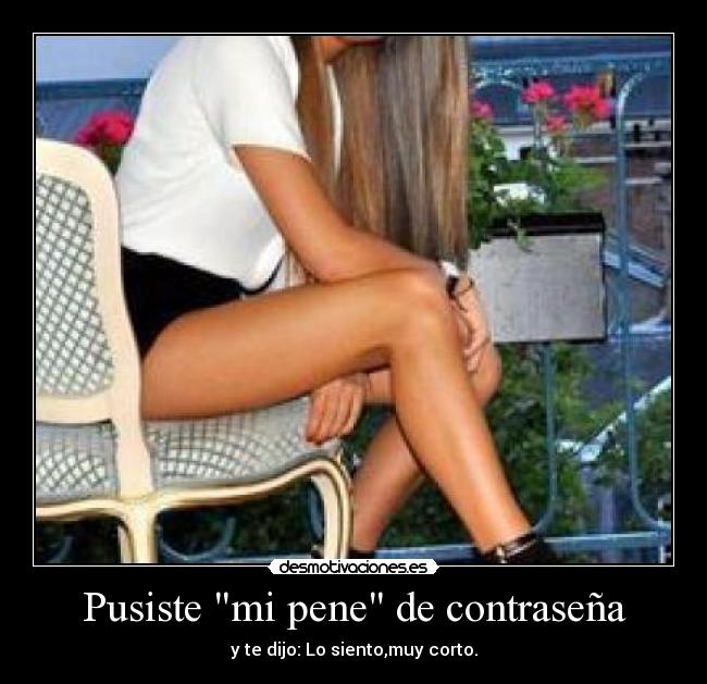 Pusiste mi pene de contraseña - y te dijo: Lo siento,muy corto.