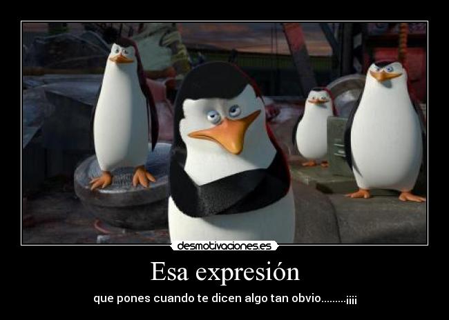 Esa expresión - que pones cuando te dicen algo tan obvio.........¡¡¡¡